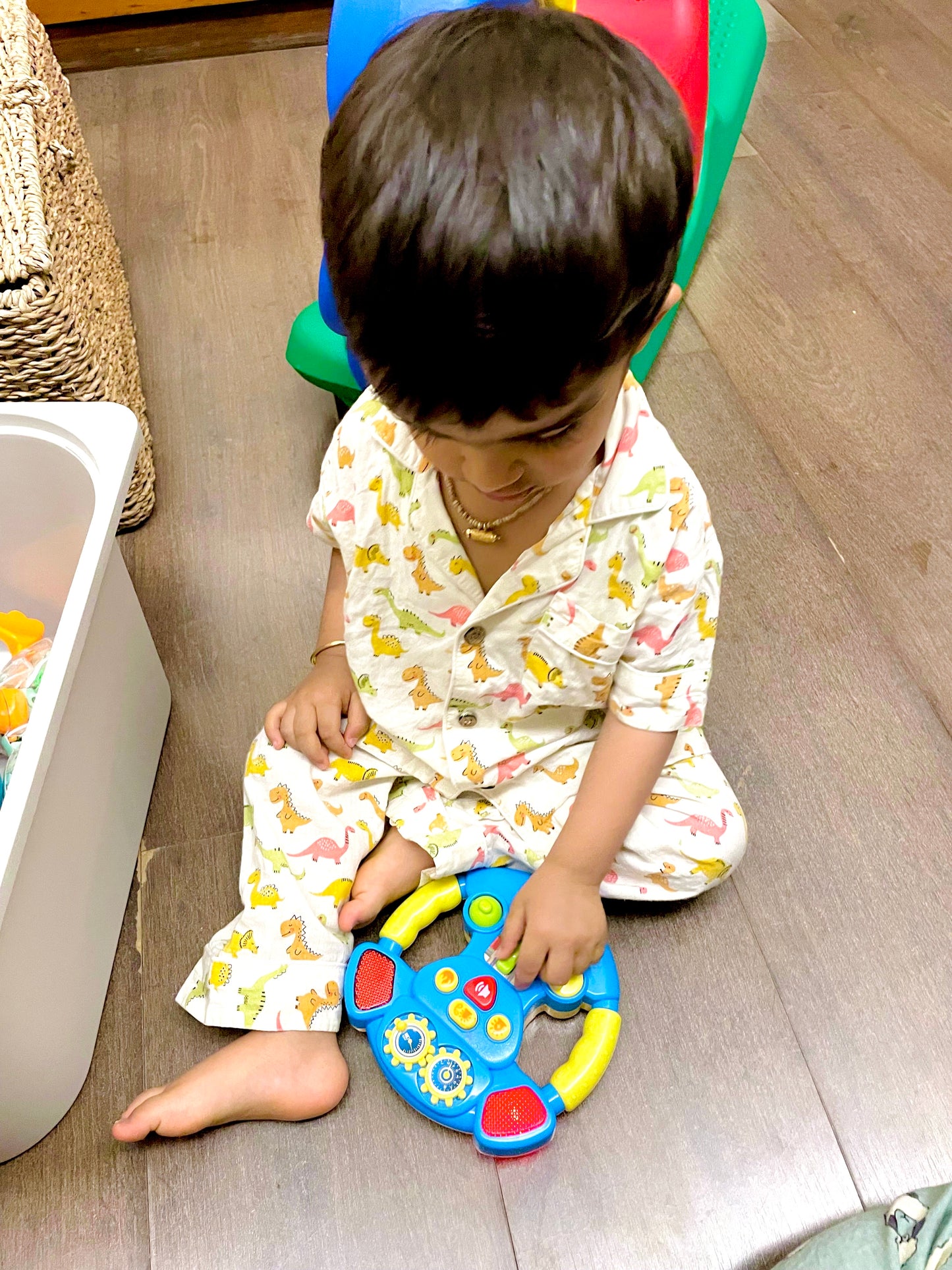 Kids Colourful Dino Half Sleeve Pyjama Set