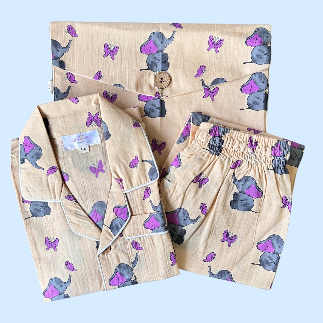 Kids Elle & Butterfly Half Sleeve Pyjama Set