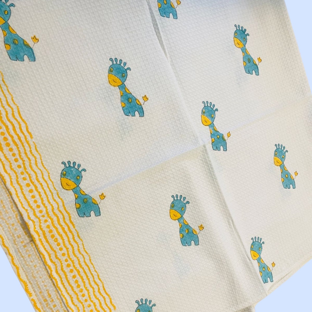 Kids Blue Giraffe Towel