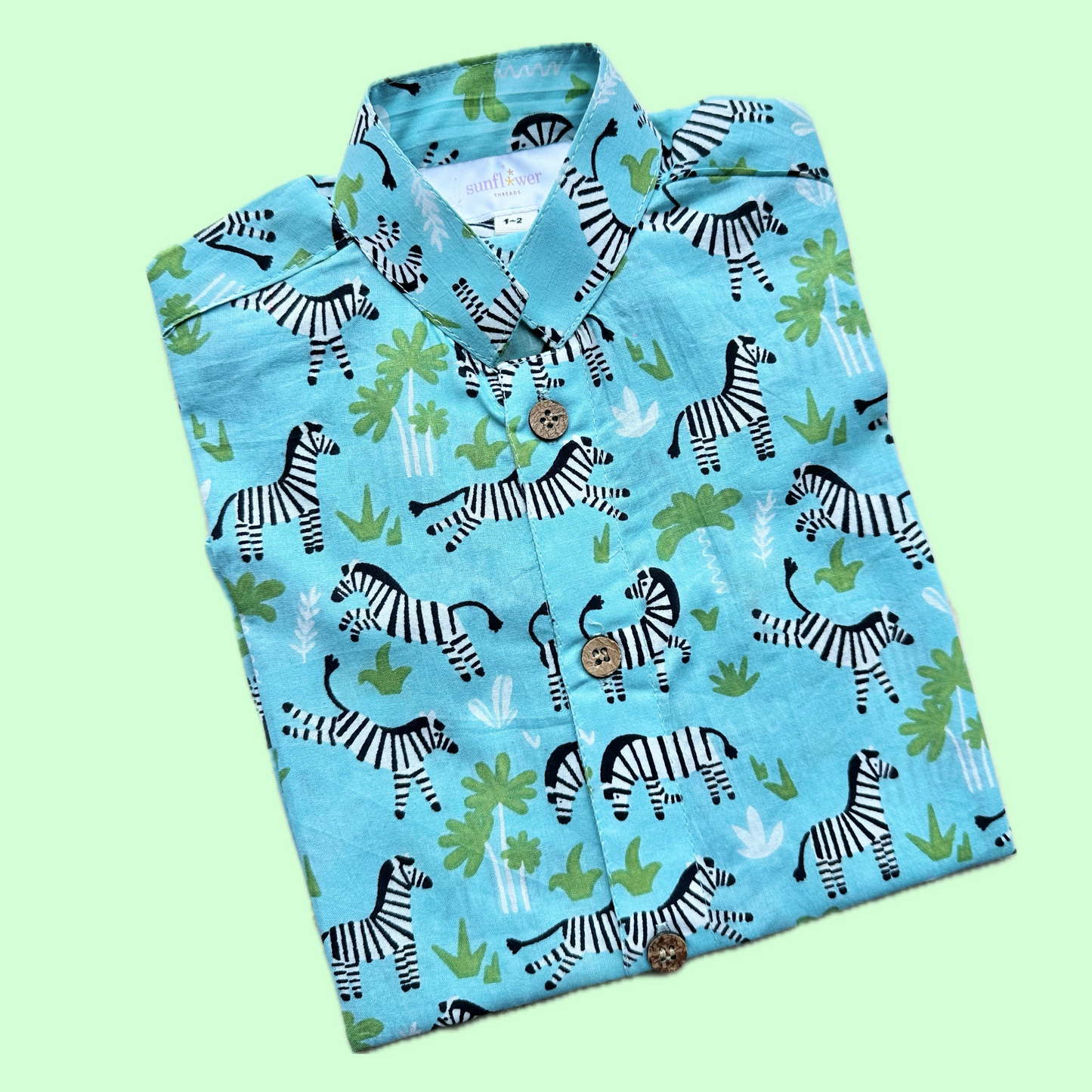 Boys Half Sleeve Zebra Shirt
