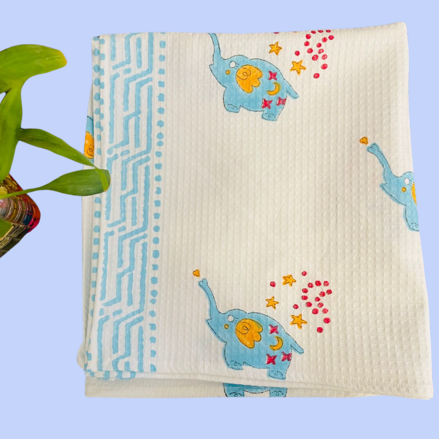 Kids Blue Elephant Towel