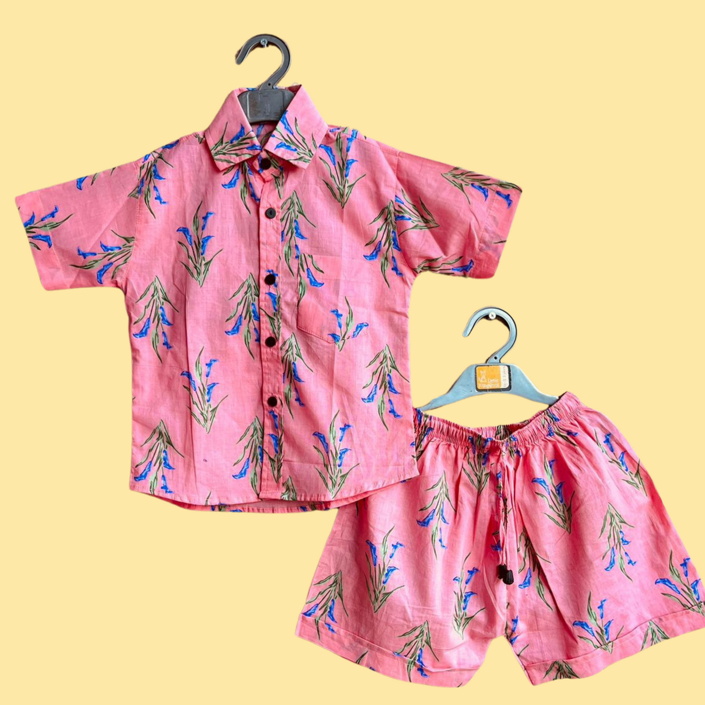 Boys Pink Tropical Co-ord Set