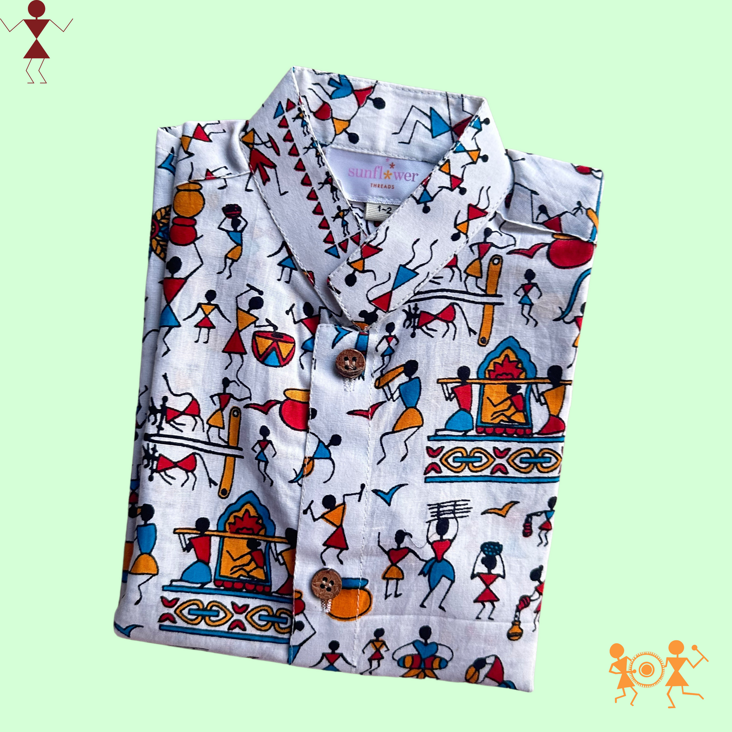 Boys Half Sleeve Warli Shirt