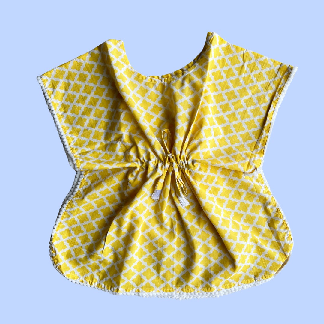 Yellow Ornate Kaftan Dress 2