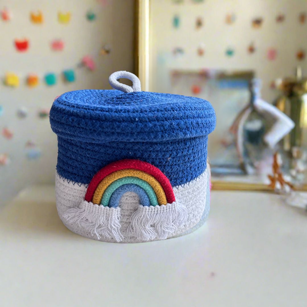 Mini Dark Blue Rainbow Basket