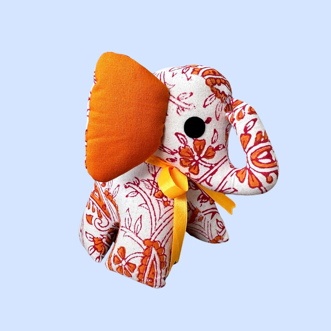 Orange Elephant Fabric Toy