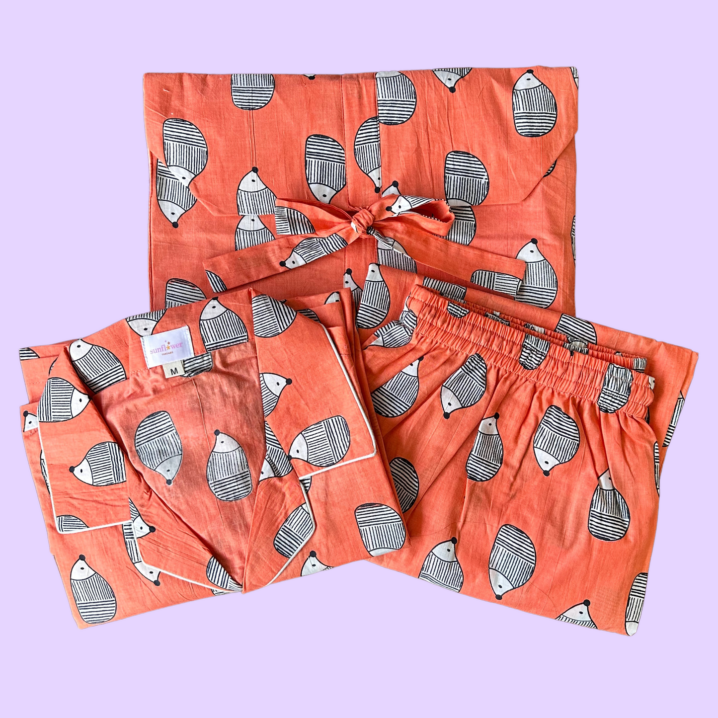 Women's Hedgehog Half Sleeve Pyjama Set