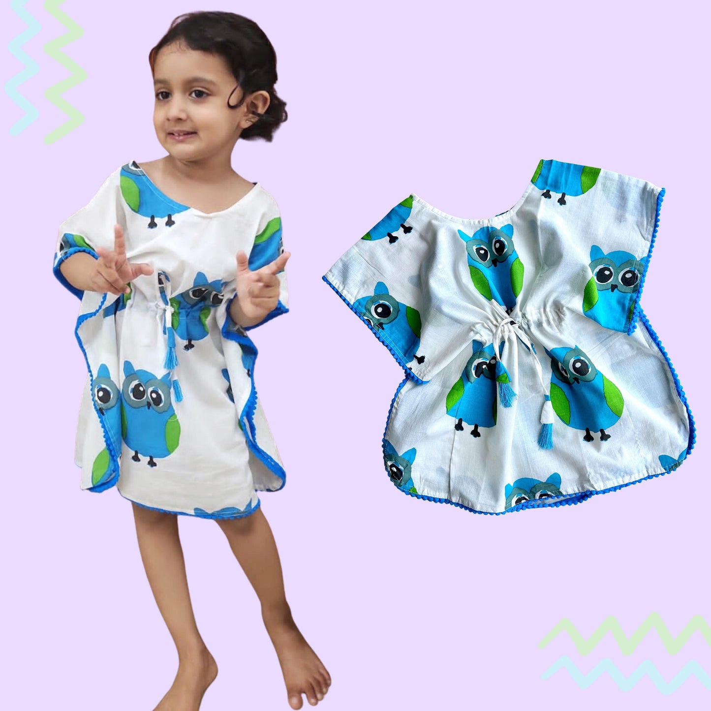 Blue Owl Kaftan Dress