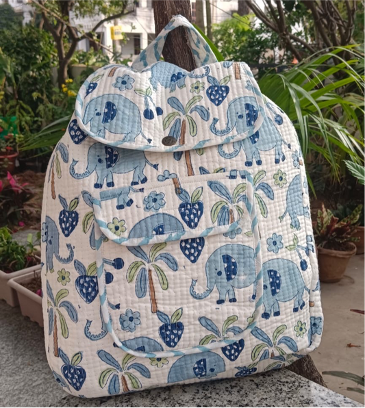 Blue Elly Backpack String tie