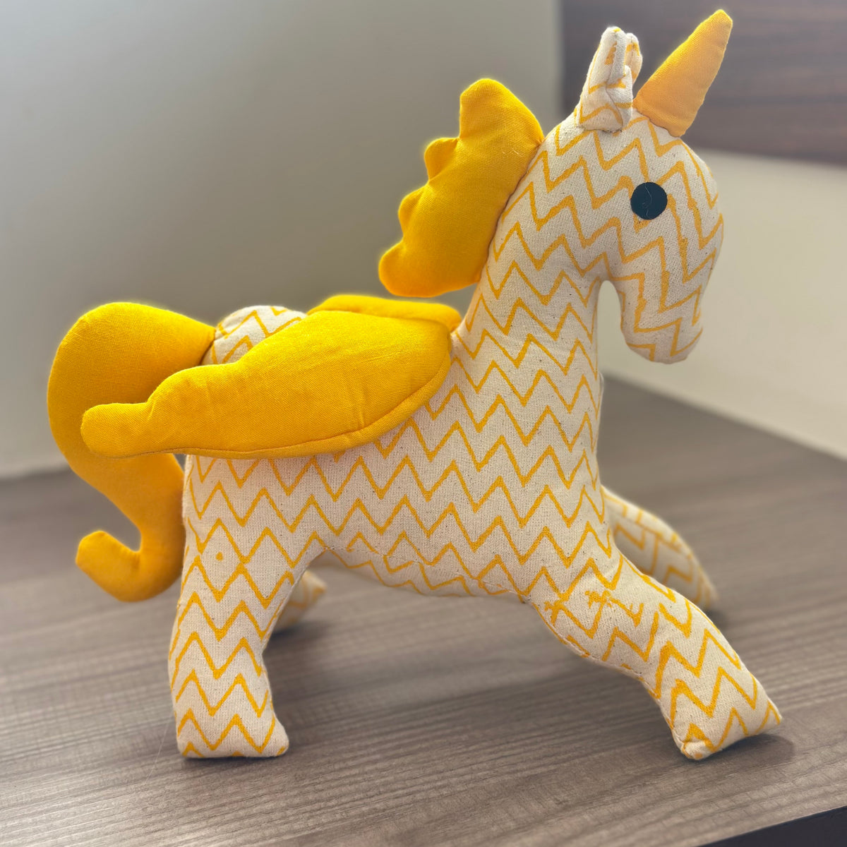 Yellow Unicorn Fabric Toy