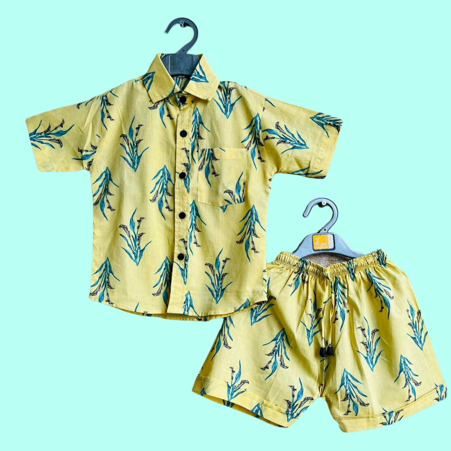 Boys Yellow Tropical Co-ord Set