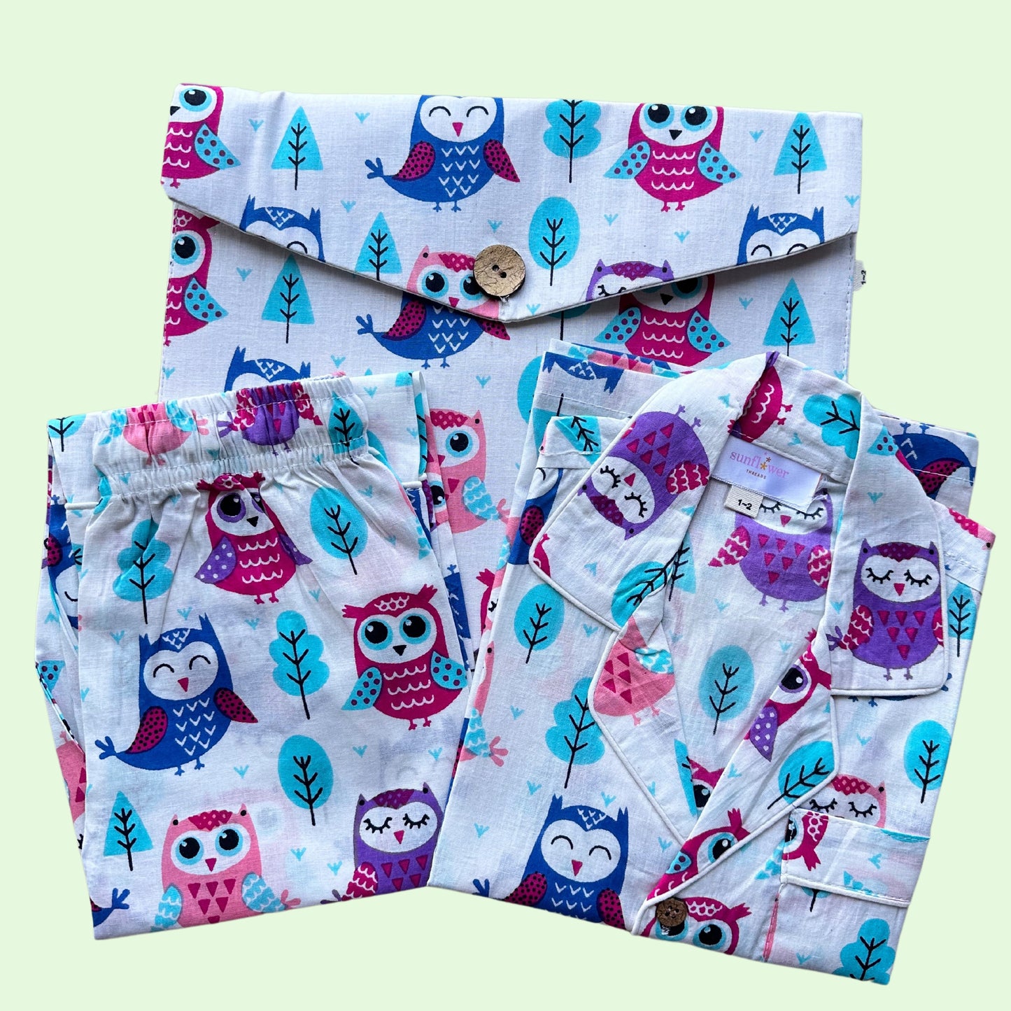 Kids Baby Blue Elephant Pyjama Set