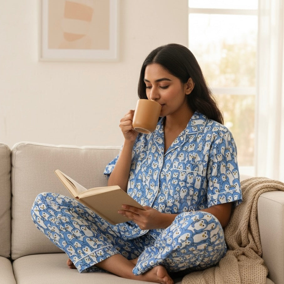 Women's Penguin Half Sleeve Pyjama Set