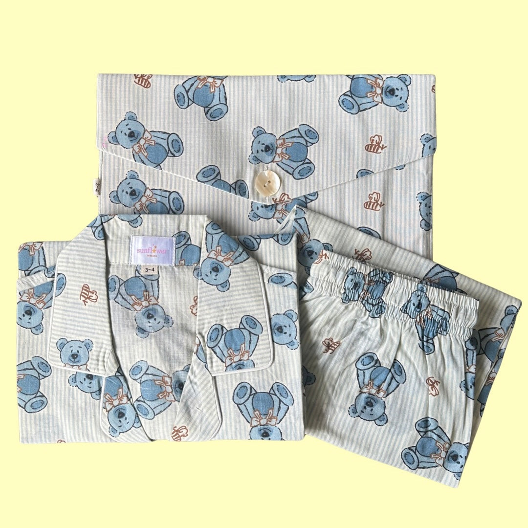 Kids Blue Bear Pyjama Set