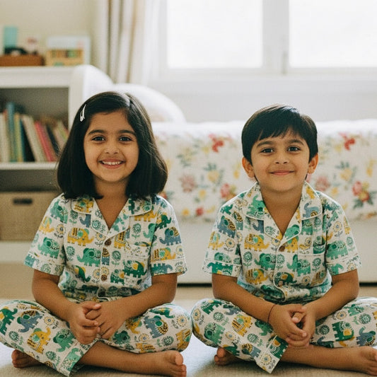 Kids Green Elly Half Sleeve Pyjama Set