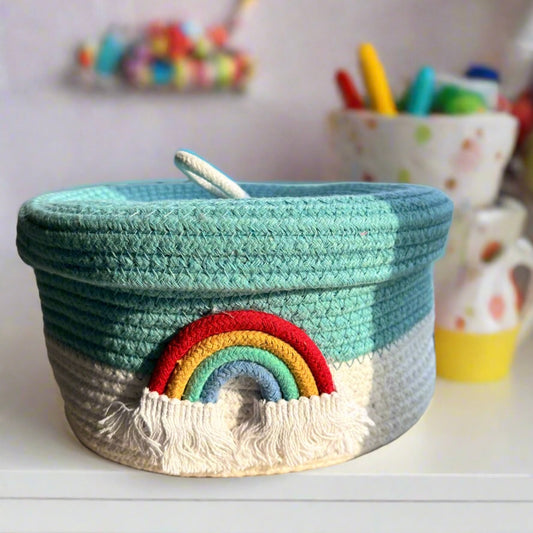 Aqua Blue Rainbow Basket