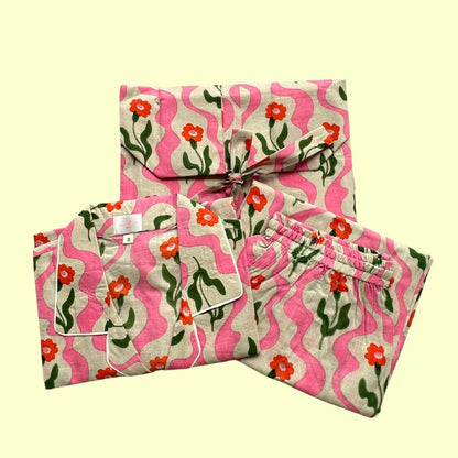 Women's Candy Meadow Half Sleeve Pyjama Set
