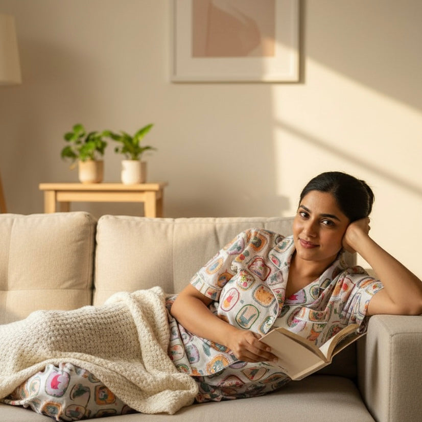 Women's Mini Animals Half Sleeve Pyjama Set