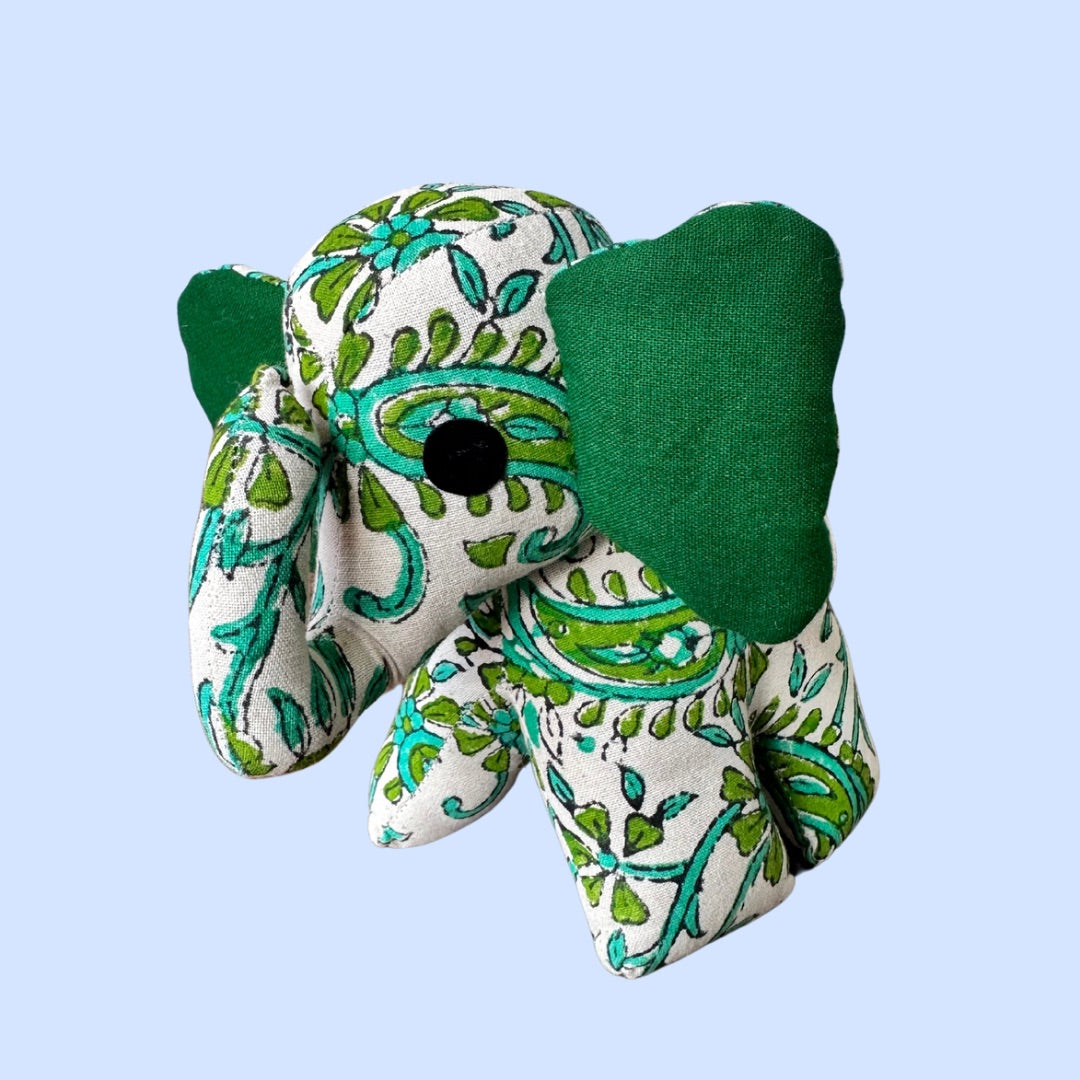 Green Elephant Fabric Toy