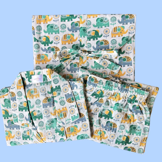 Women's Green Elly Half Sleeve Pyjama Set