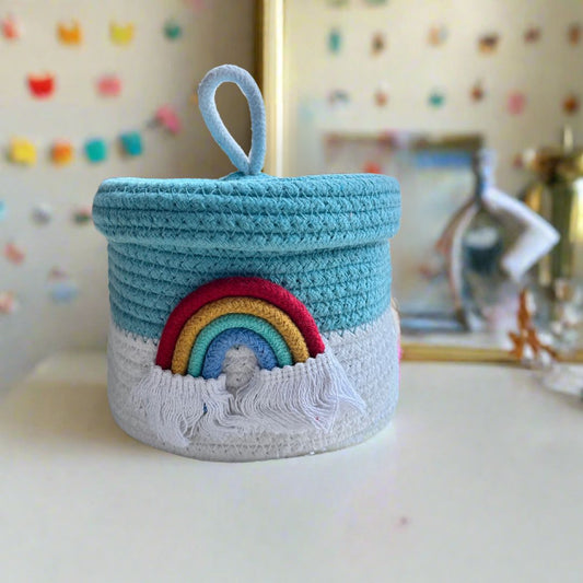 Mini Aqua Blue Rainbow Basket