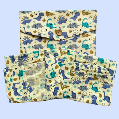 Kids Blue Dino Half Sleeve Pyjama Set
