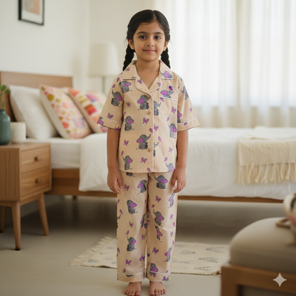 Kids Elle & Butterfly Half Sleeve Pyjama Set