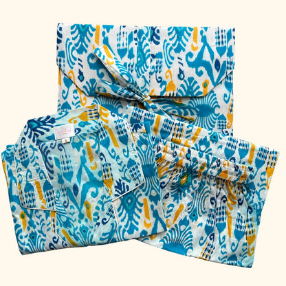 Women's Indie Ikkat Half Sleeve Pyjama Set