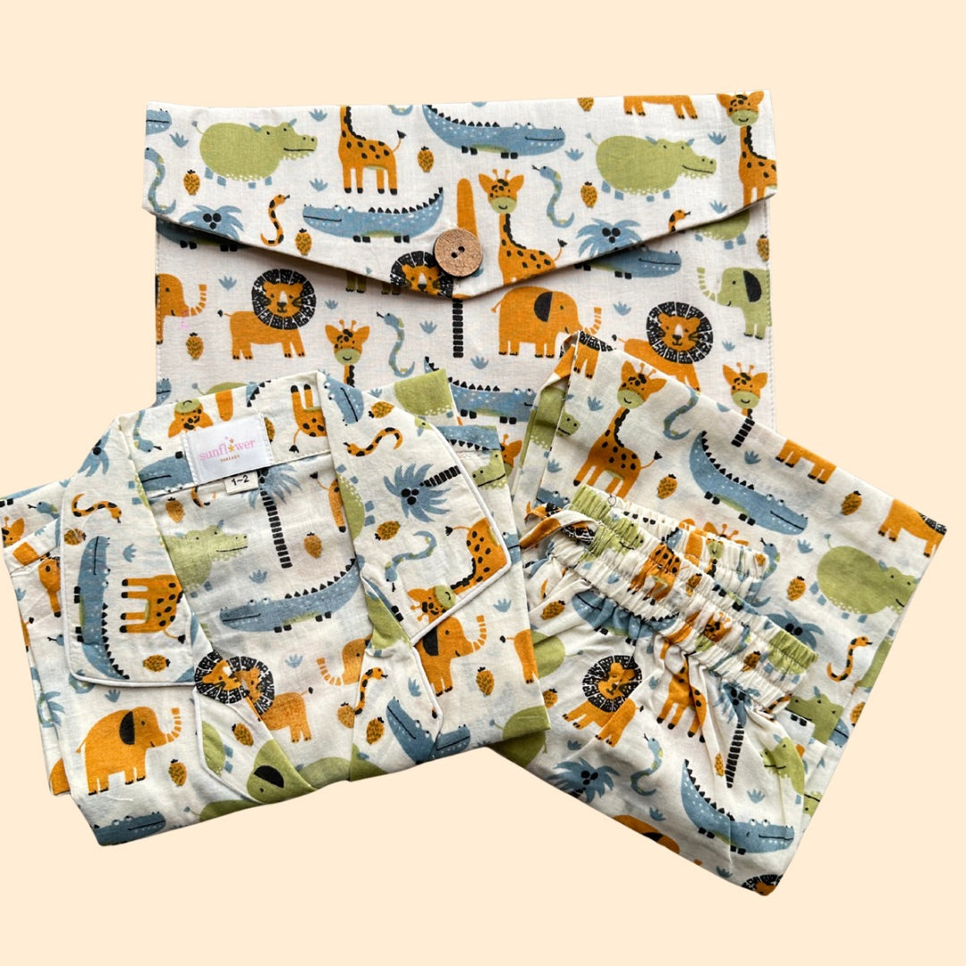 Kids Jungle Fun Half Sleeve Pyjama Set