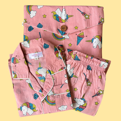 Kids Unicorn Half Sleeve Pyjama Set