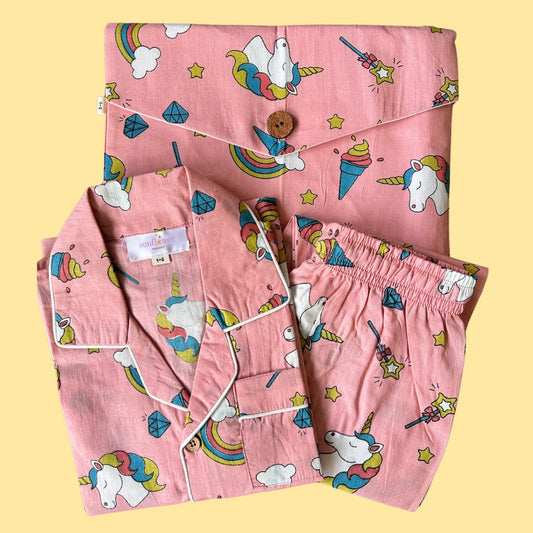 Kids Unicorn Half Sleeve Pyjama Set