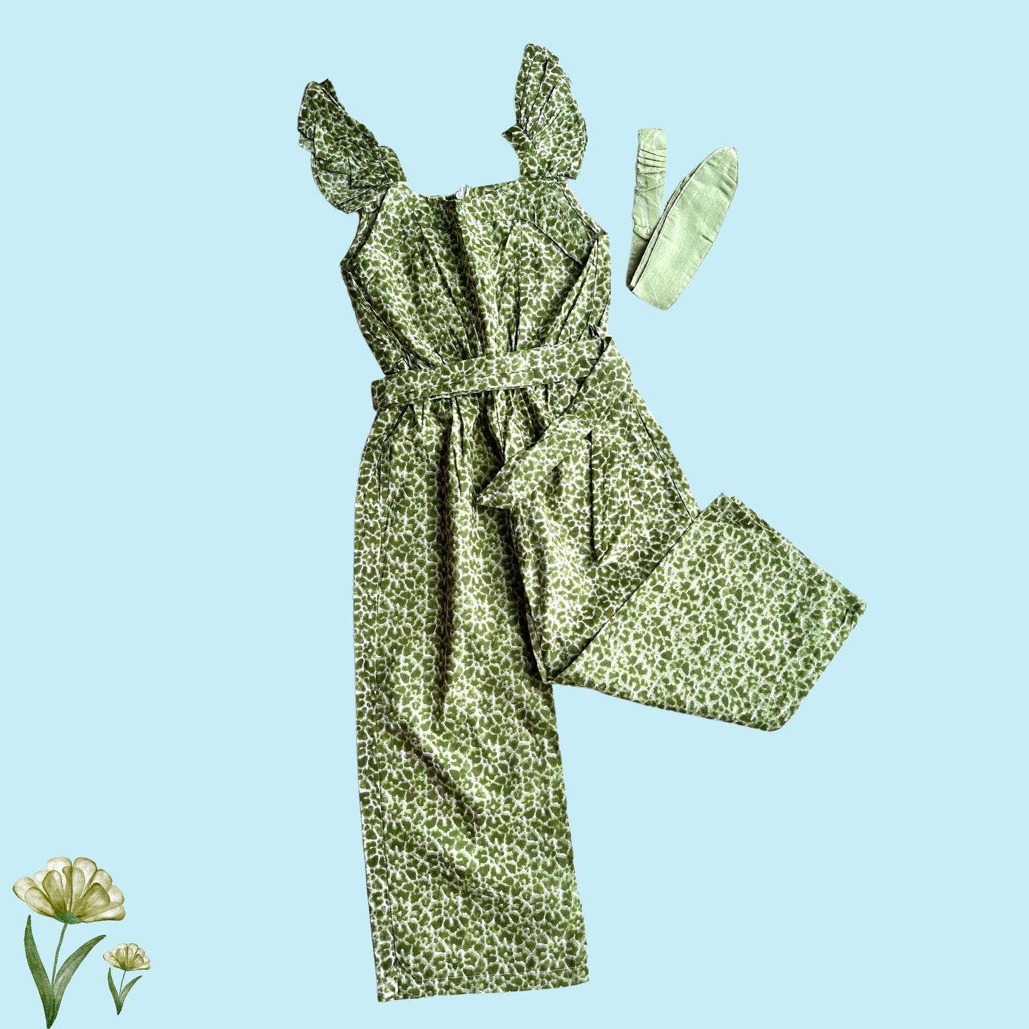Abstract Olive Jumpsuit