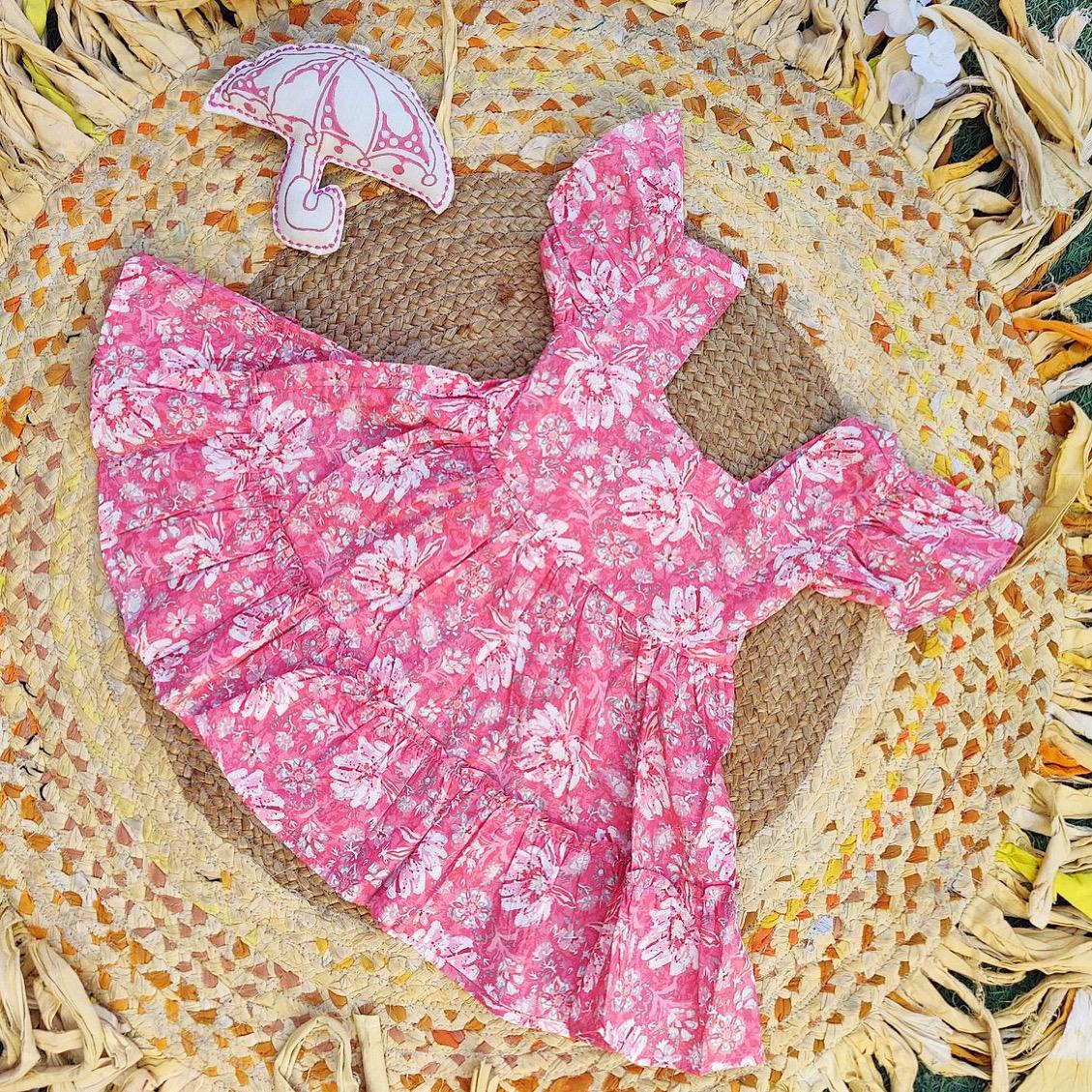 Girls Pink Floral Dress