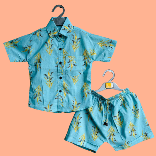 Boys Blue Tropical Co-ord Set