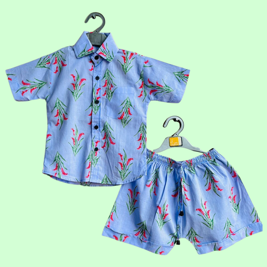 Boys Purple Tropical Co-ord Set